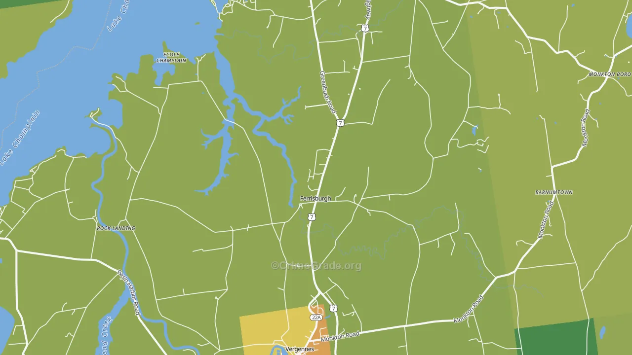 Ferrisburg, VT Map of Vandalism Rates