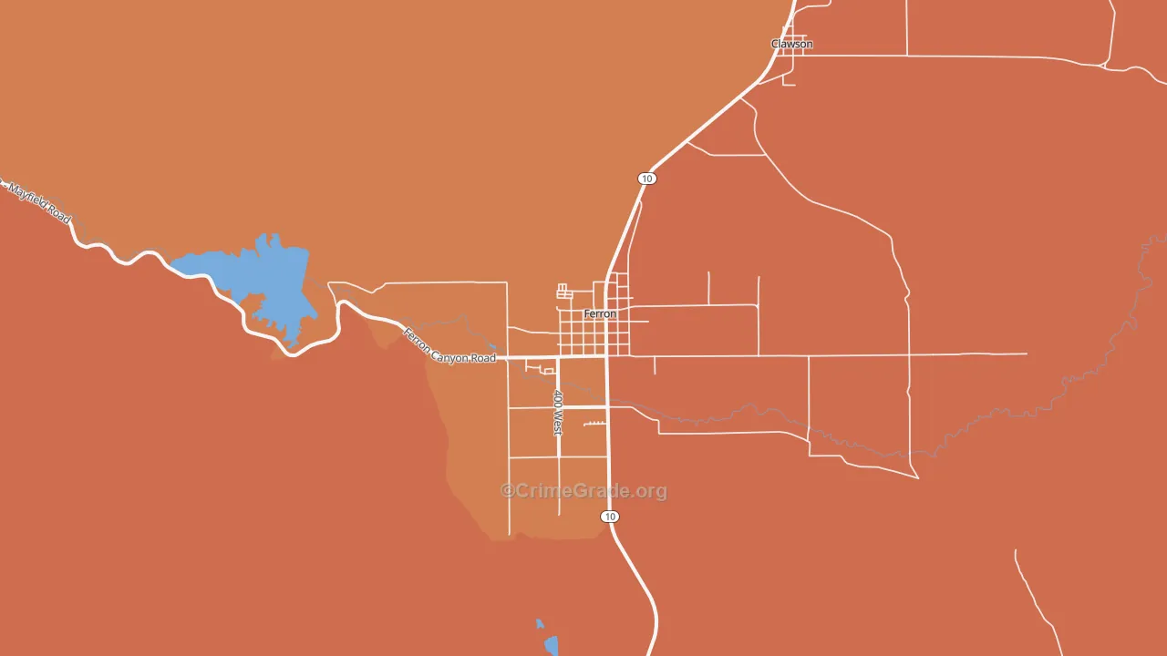 Ferron, UT Map of Vandalism Rates