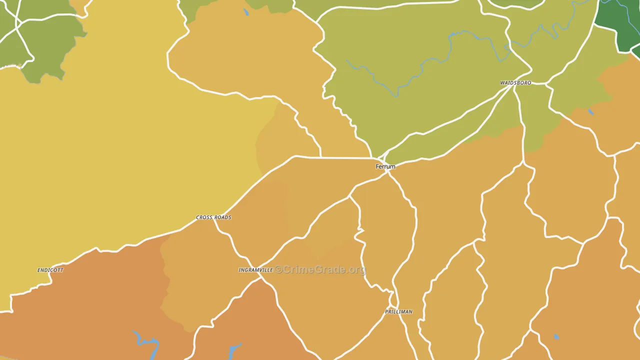 Ferrum, VA Map of Vandalism Rates