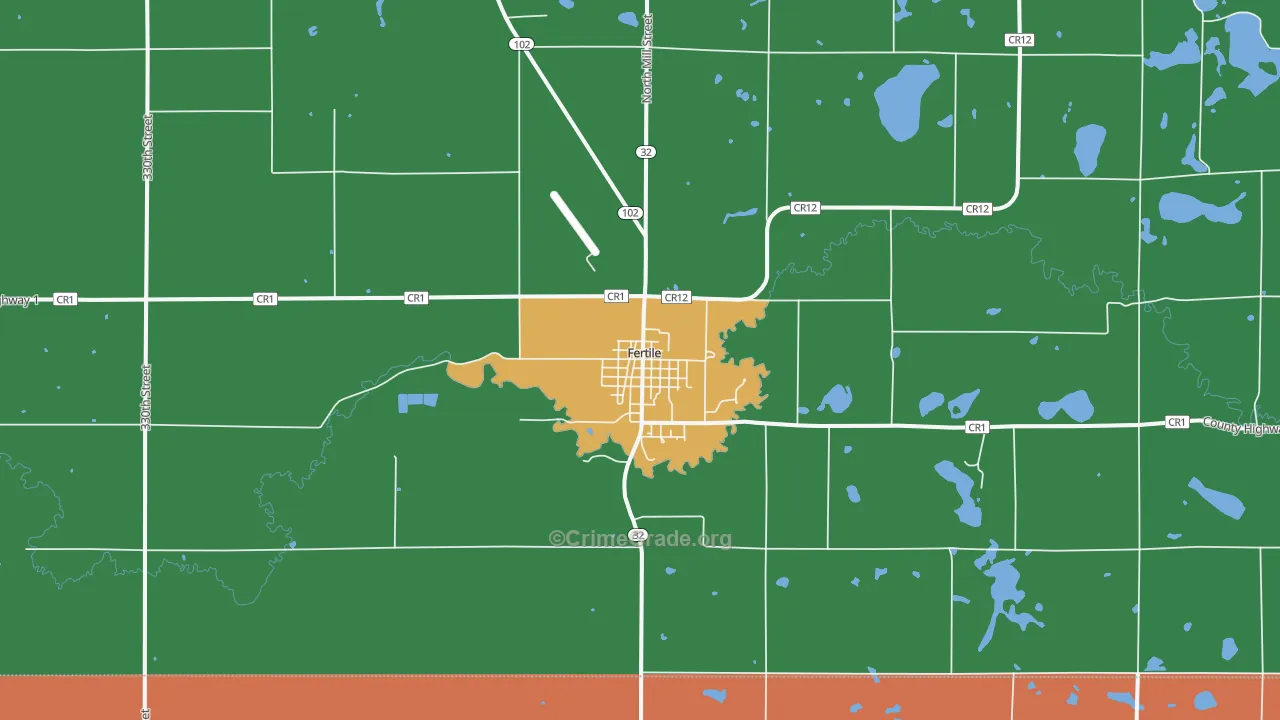 Fertile, MN Map of Vandalism Rates
