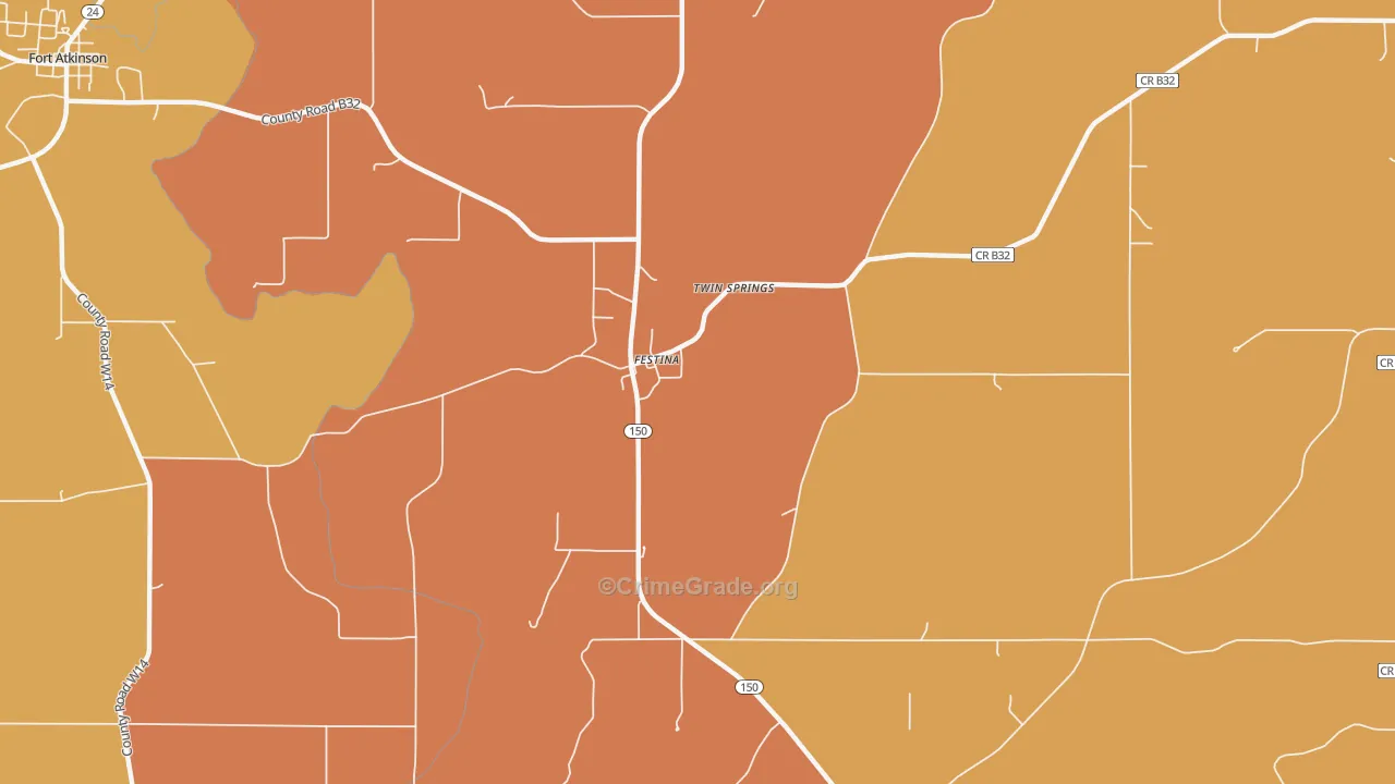 Festina, IA Map of Vandalism Rates