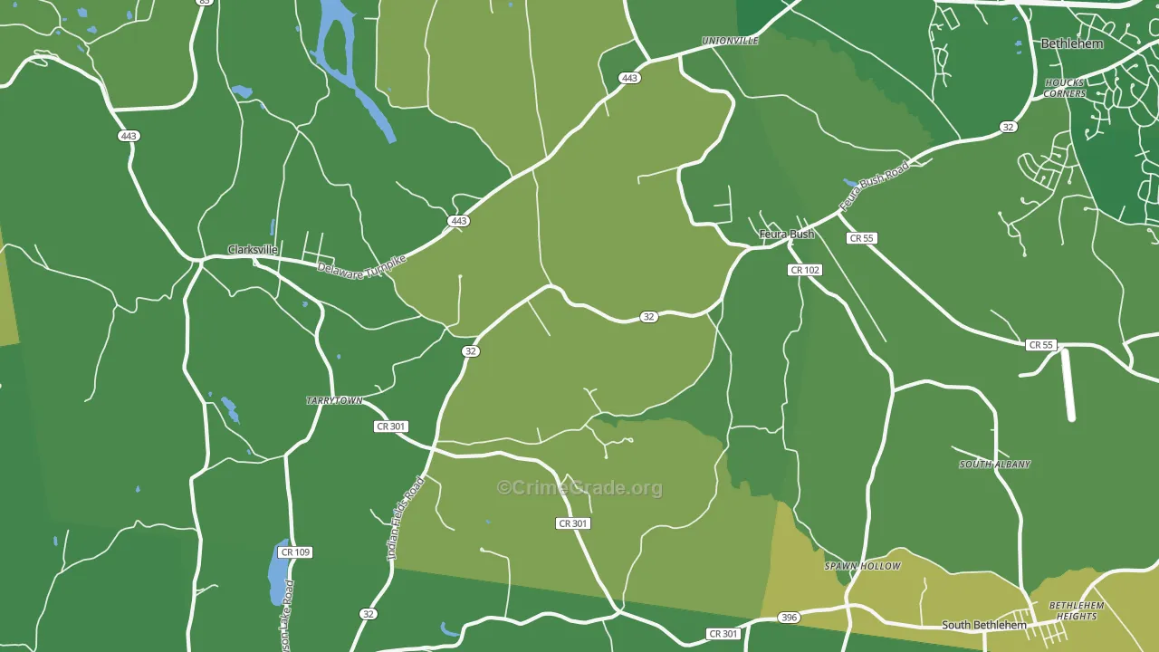 Feura Bush, NY Map of Vandalism Rates