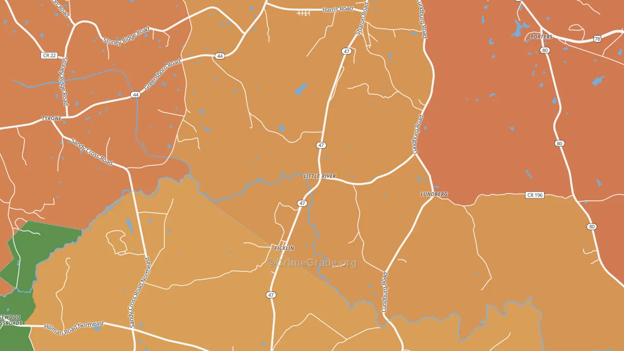 Ficklin, GA Map of Vandalism Rates