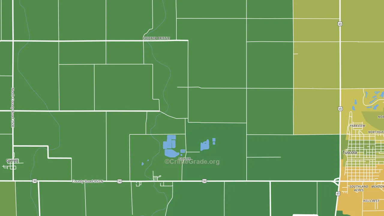 Ficklin, IL Map of Vandalism Rates