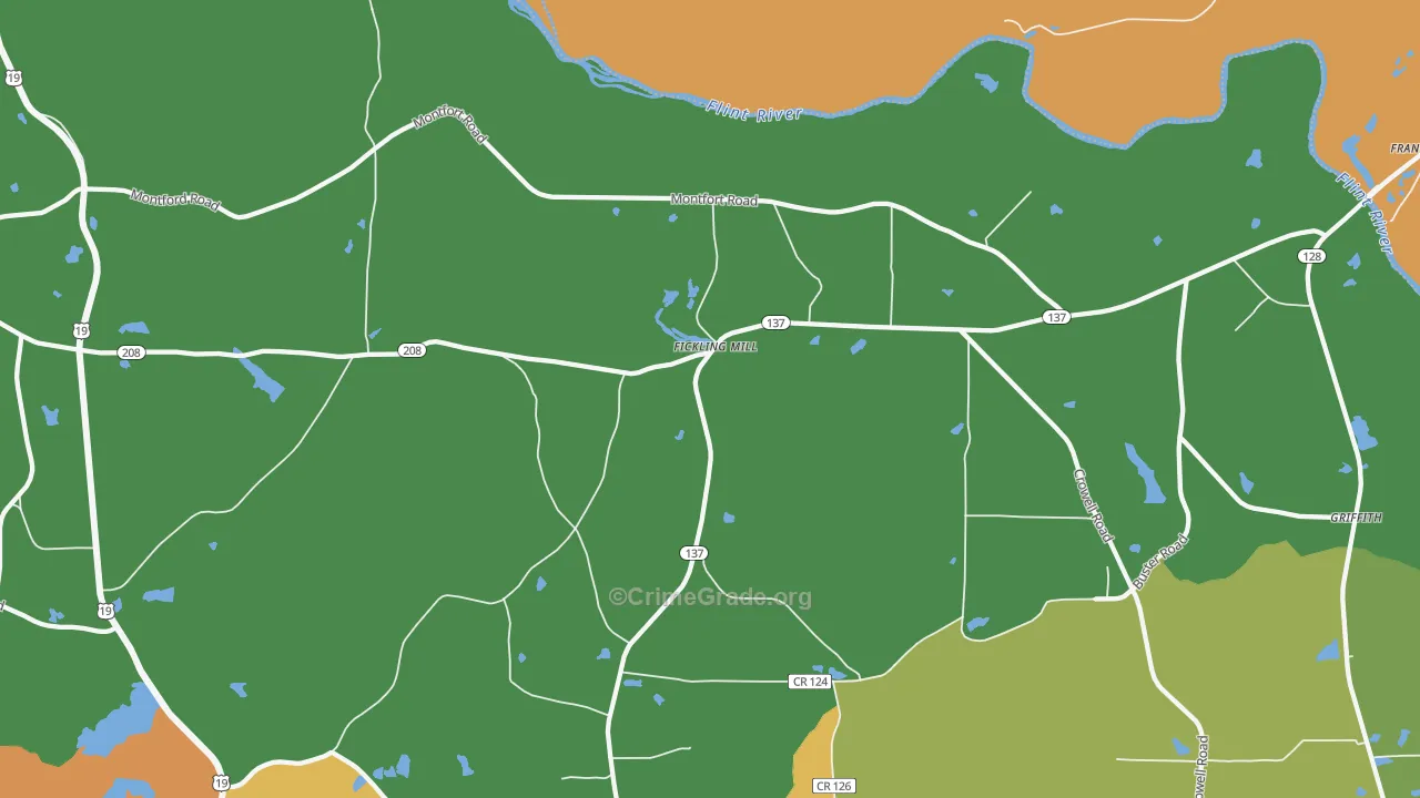 Fickling Mill, GA Map of Vandalism Rates