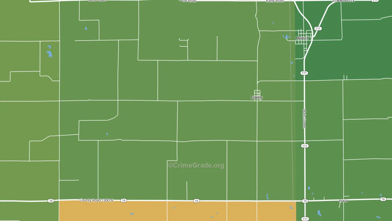 Fidelity, IL Map of Vandalism Rates