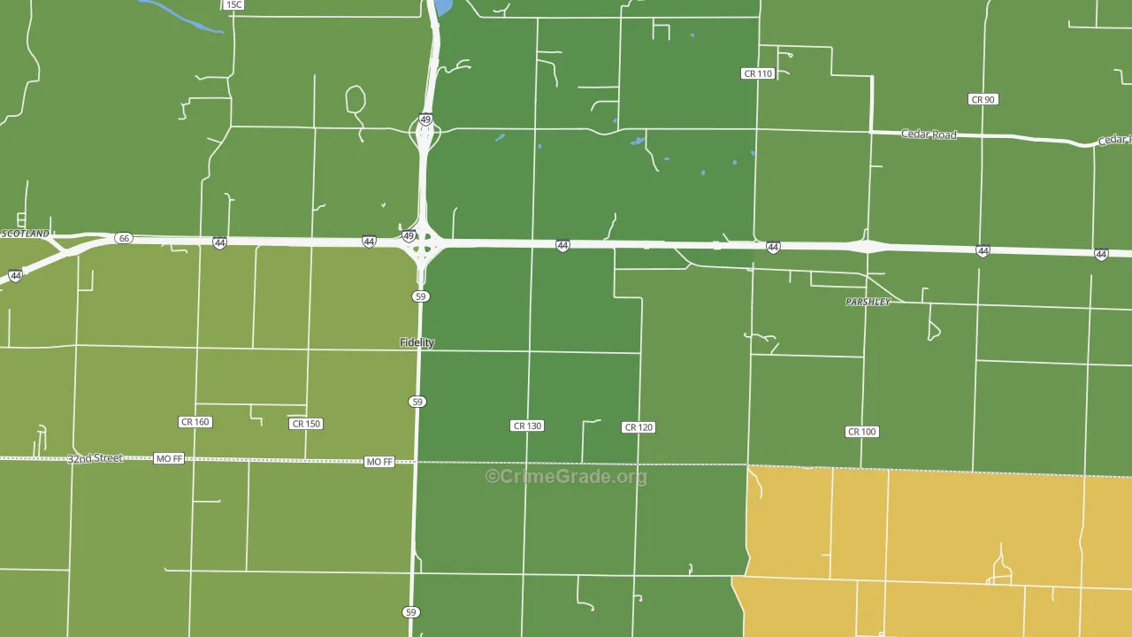 Fidelity, MO Map of Vandalism Rates