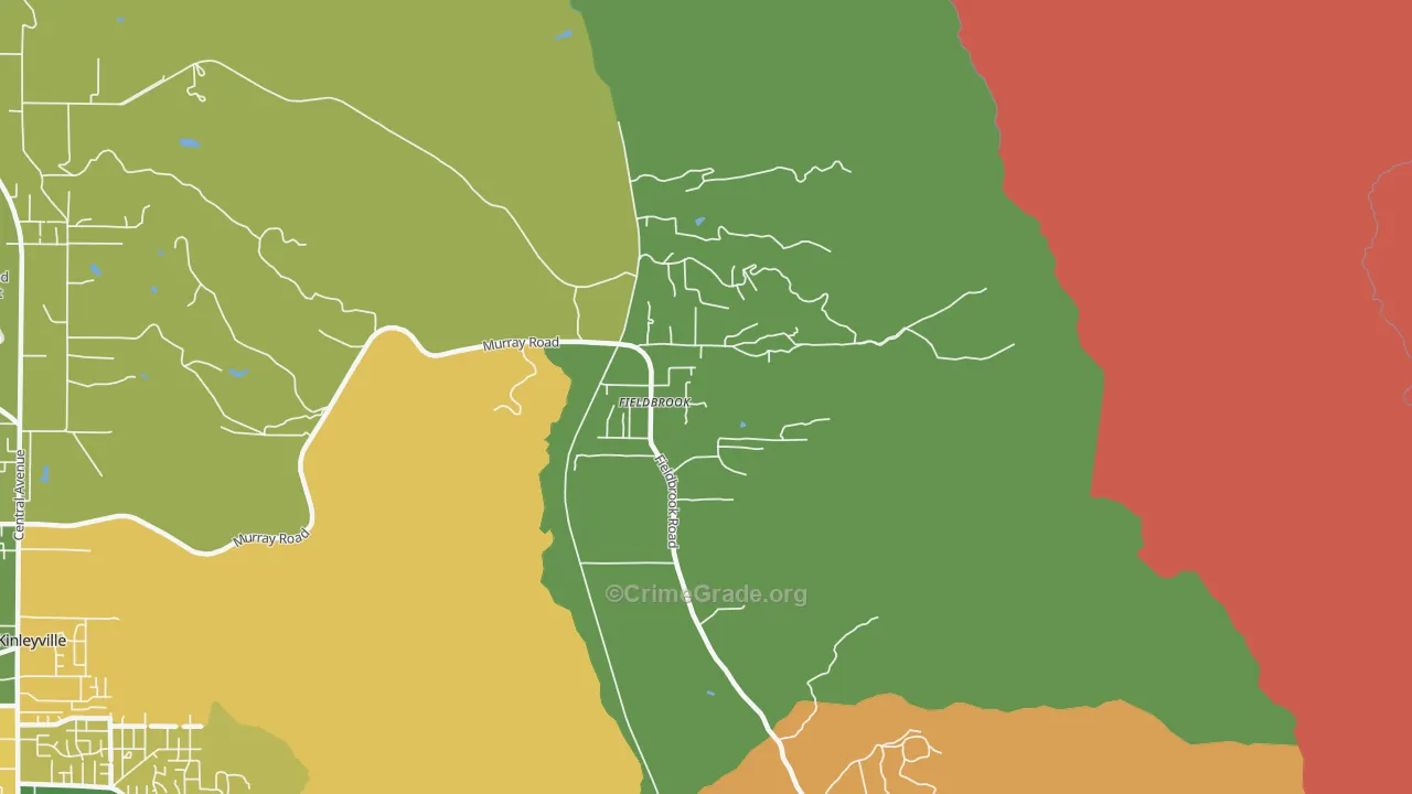 Fieldbrook, CA Map of Vandalism Rates
