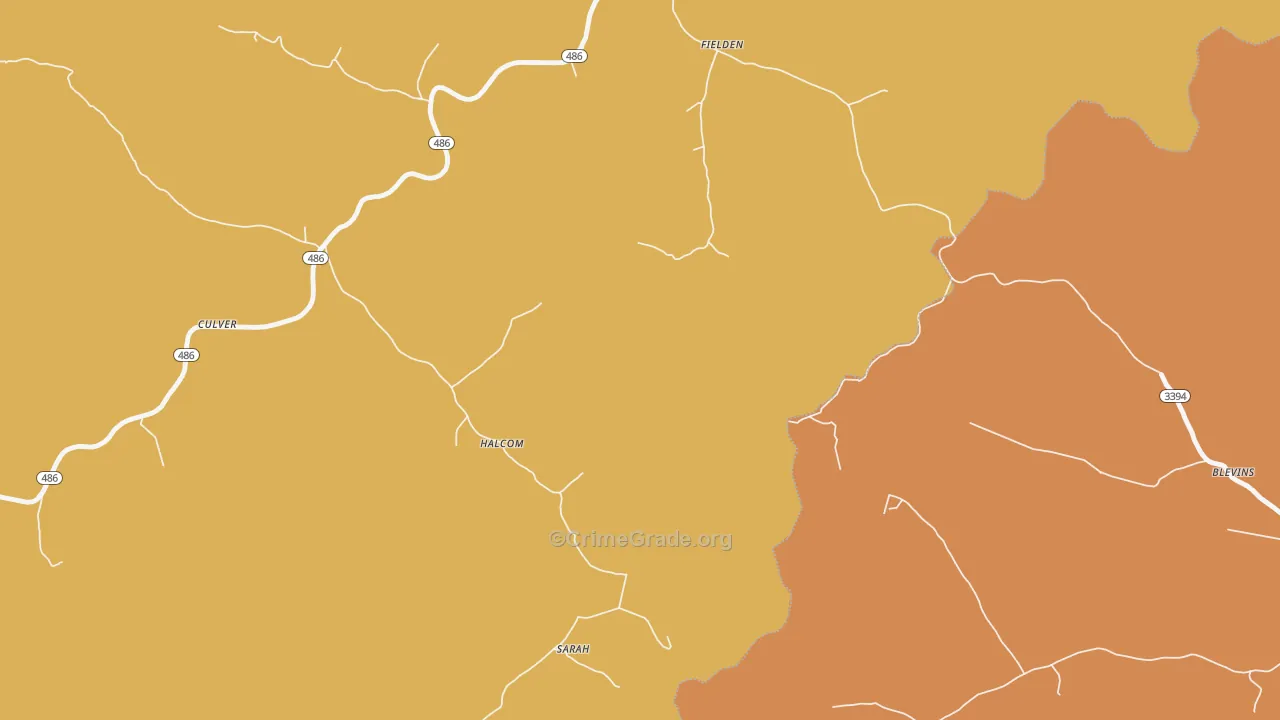 Fielden, KY Map of Vandalism Rates