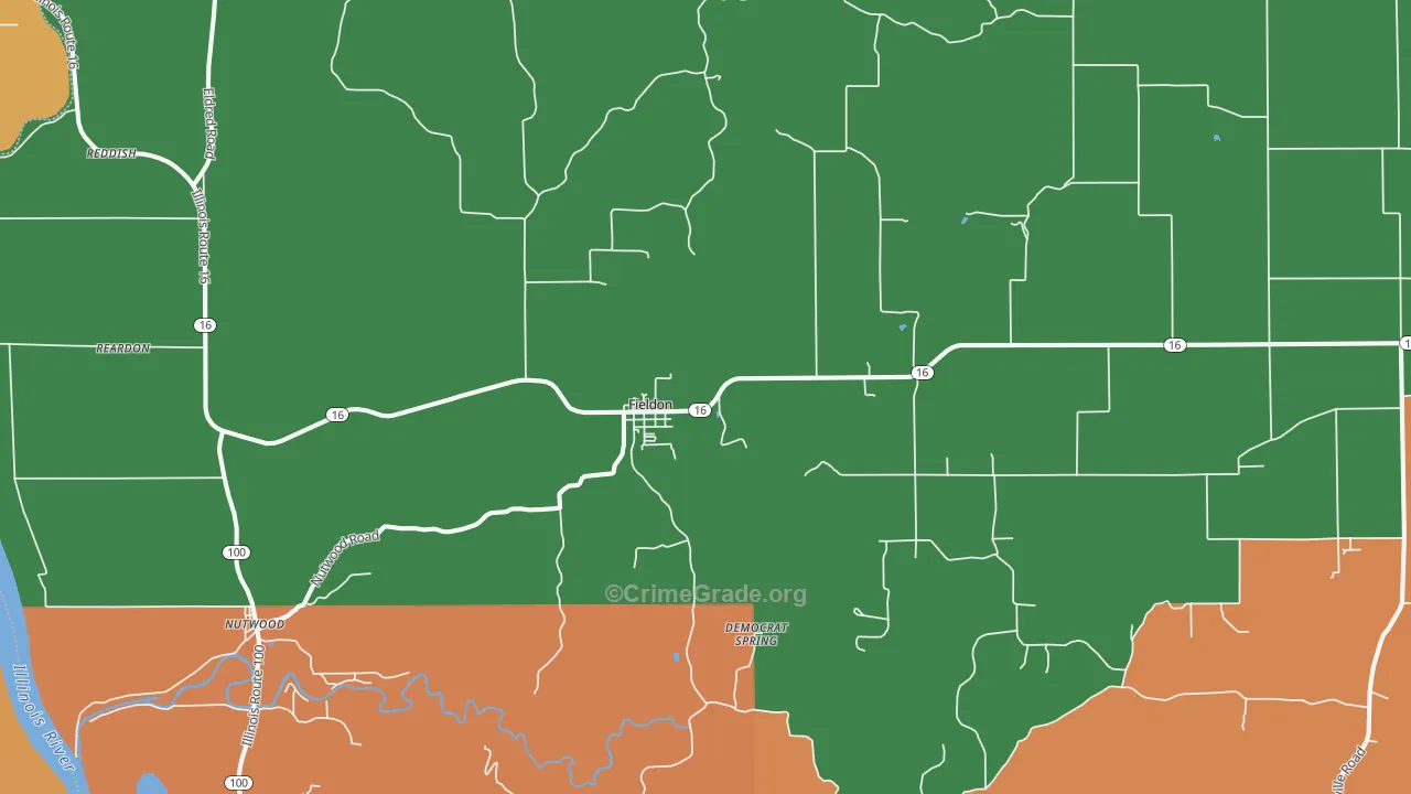 Fieldon, IL Map of Vandalism Rates