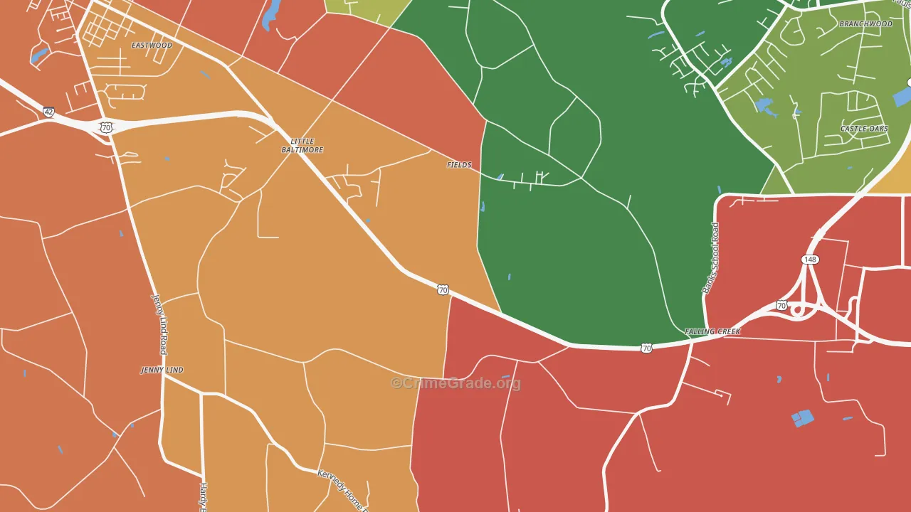 Fields, NC Map of Vandalism Rates