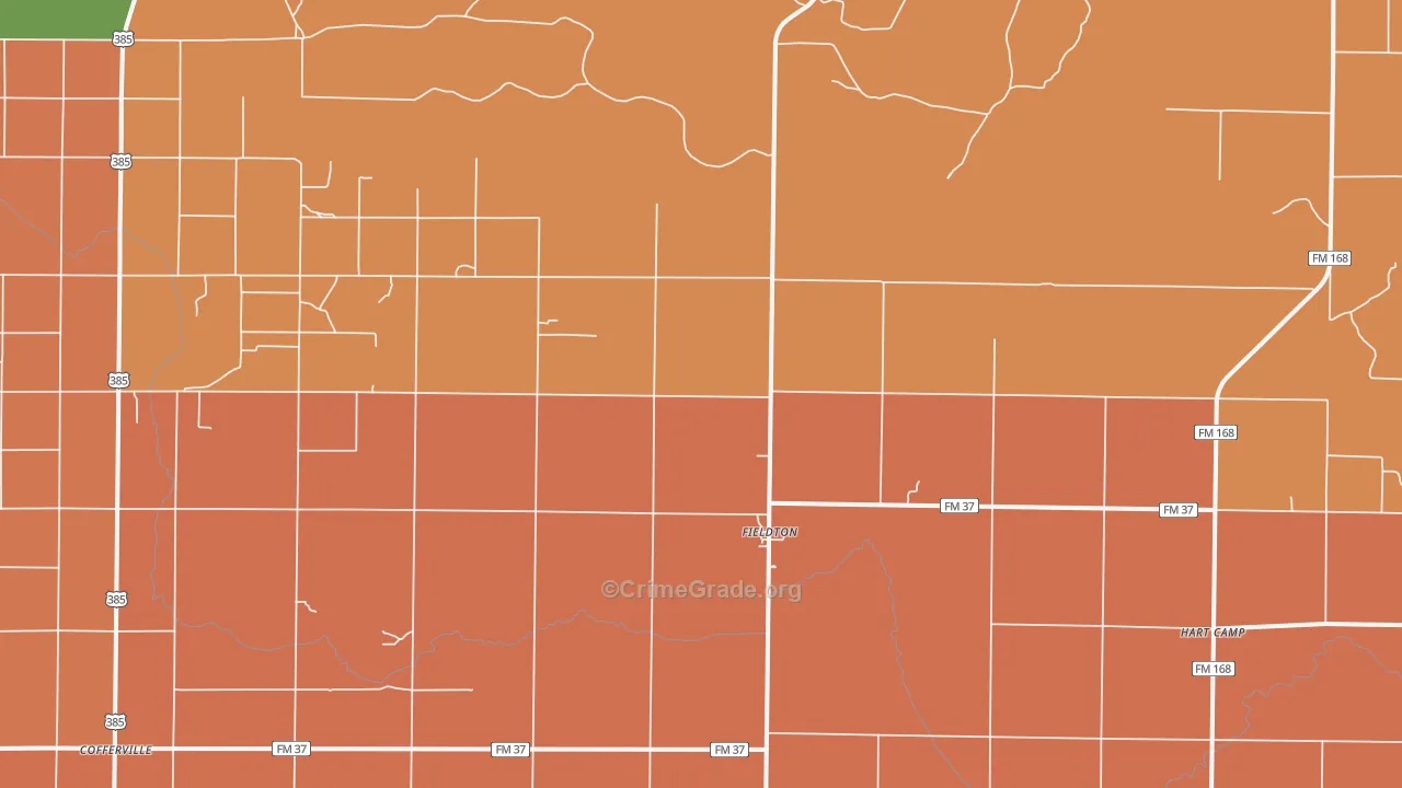Fieldton, TX Map of Vandalism Rates