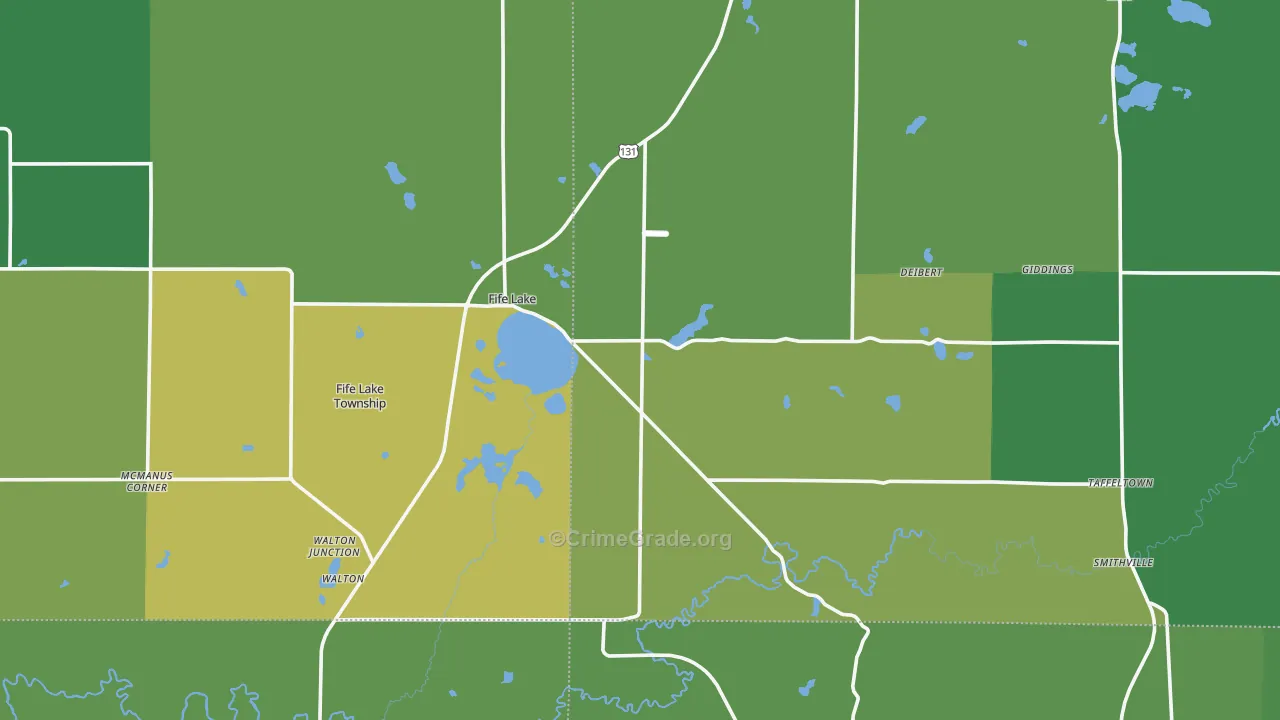 Fife Lake, MI Map of Vandalism Rates