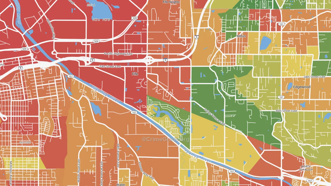 Fife, WA Map of Vandalism Rates