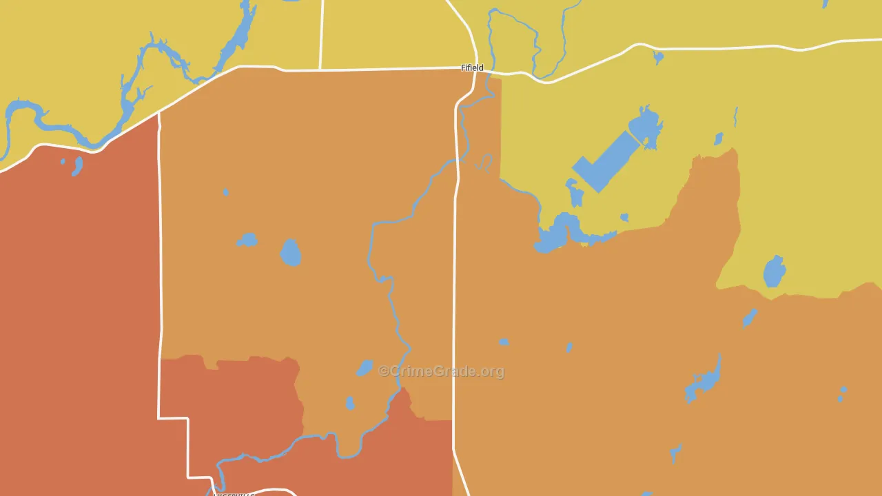 Fifield, WI Map of Vandalism Rates