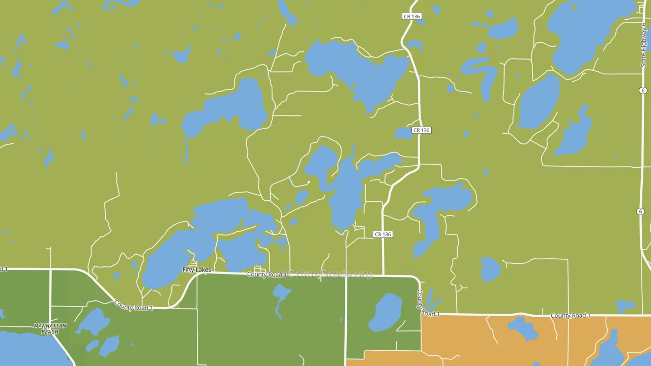 Fifty Lakes, MN Map of Vandalism Rates