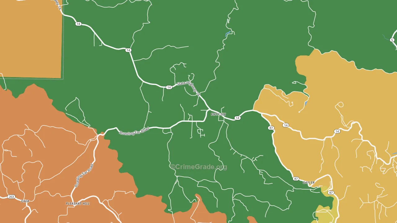 Fifty-Six, AR Map of Vandalism Rates
