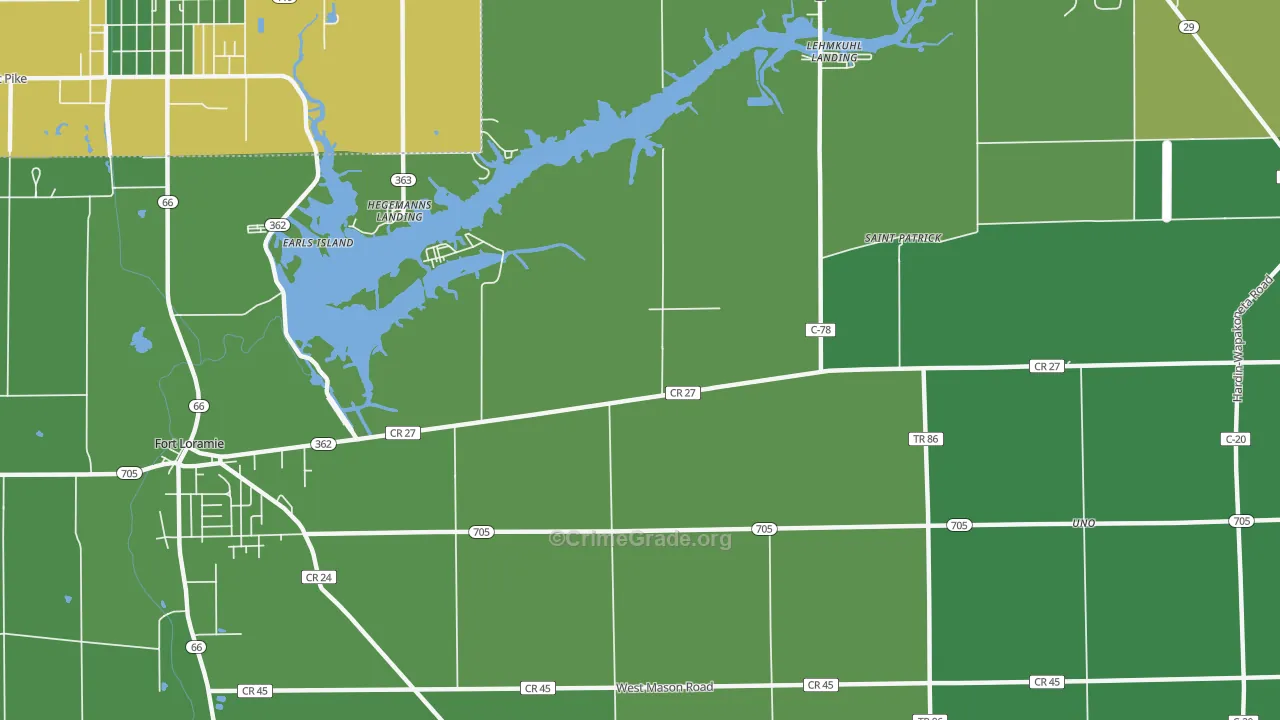 Filburns Island, OH Map of Vandalism Rates