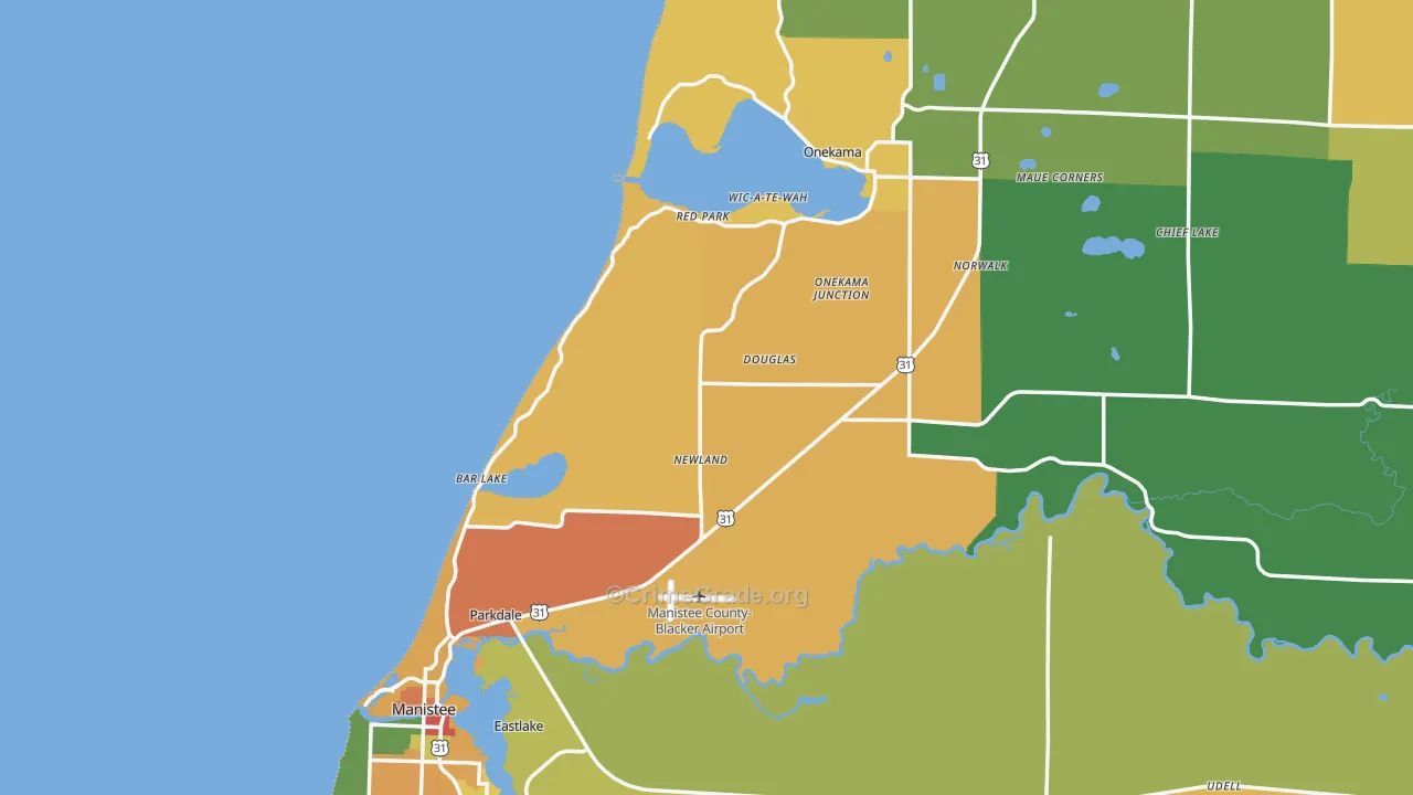 Filer City, MI Map of Vandalism Rates