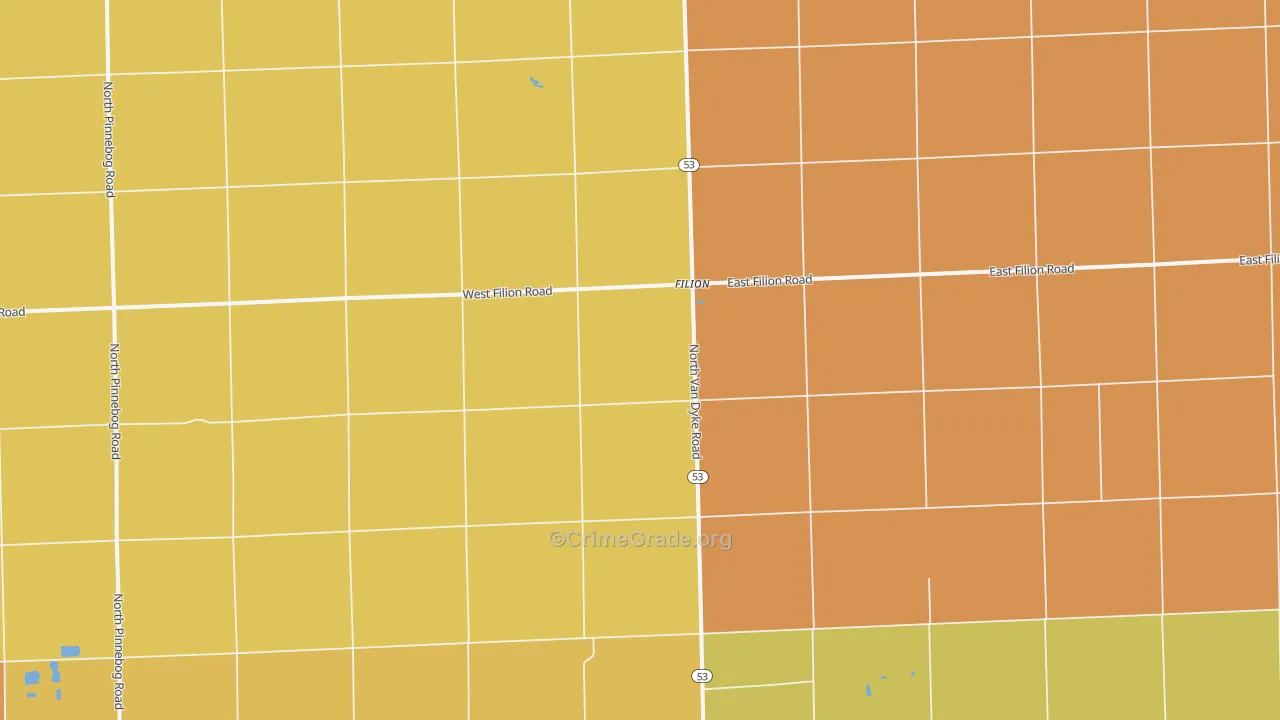 Filion, MI Map of Vandalism Rates