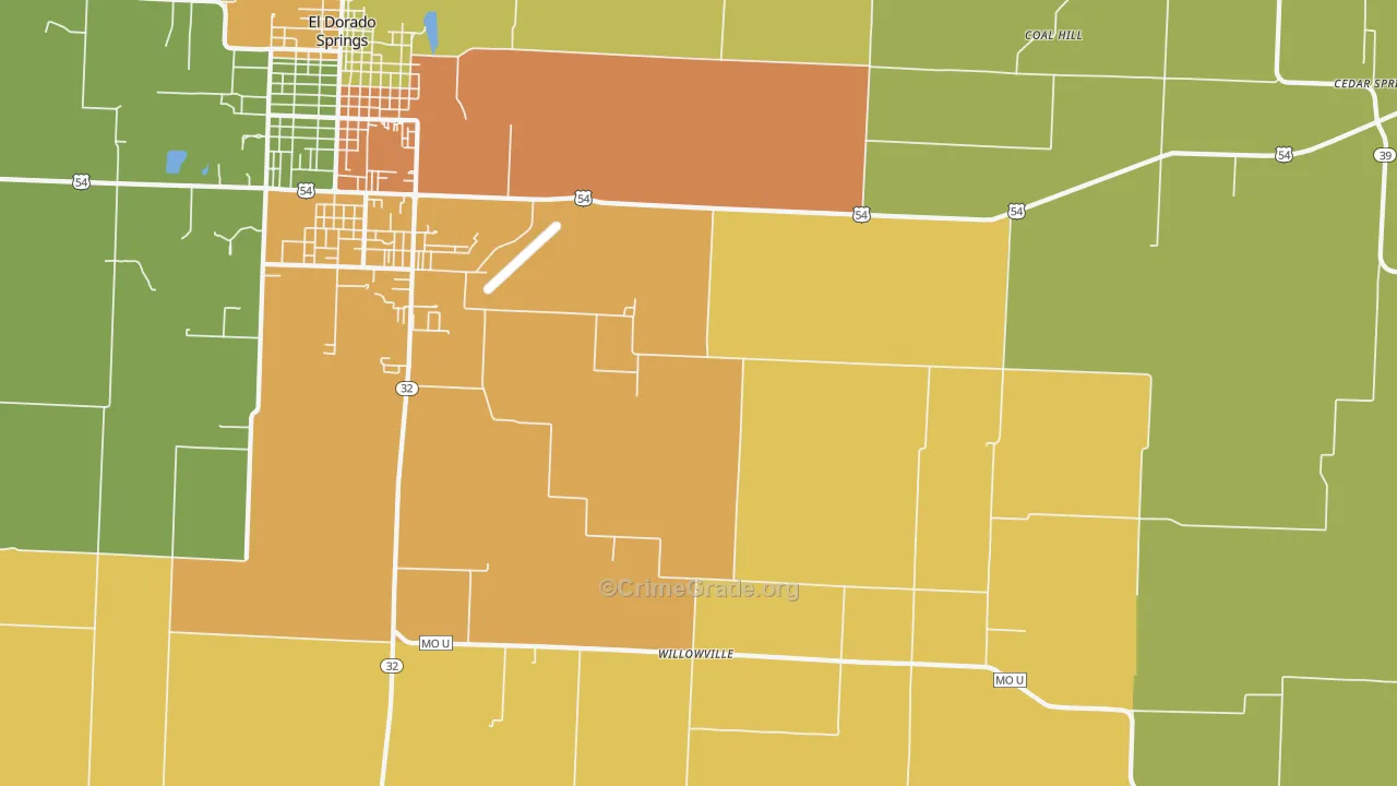 Filley, MO Map of Vandalism Rates