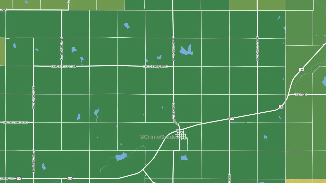Filley, NE Map of Vandalism Rates