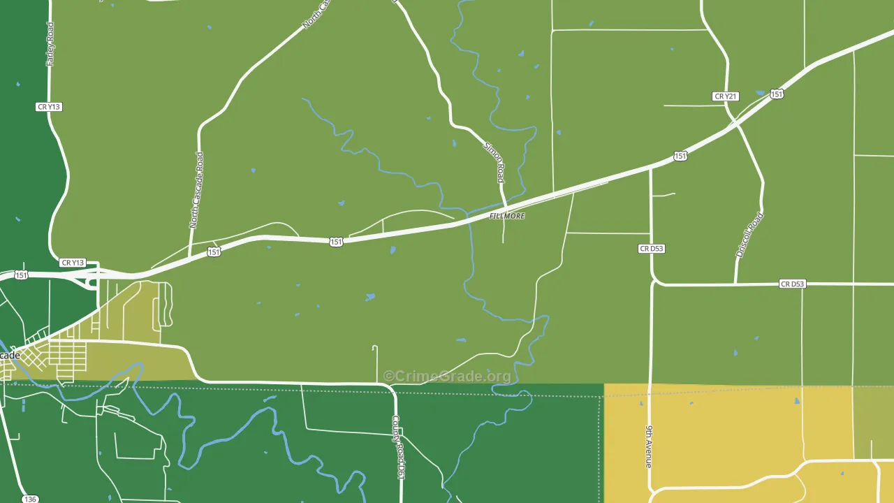 Fillmore, IA Map of Vandalism Rates