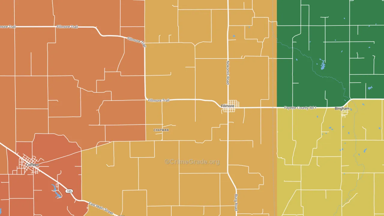 Fillmore, IL Map of Vandalism Rates