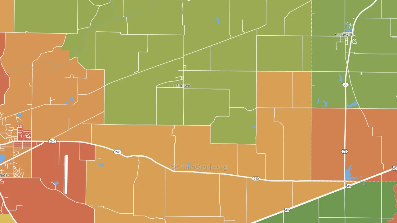 Fillmore, IN Map of Vandalism Rates