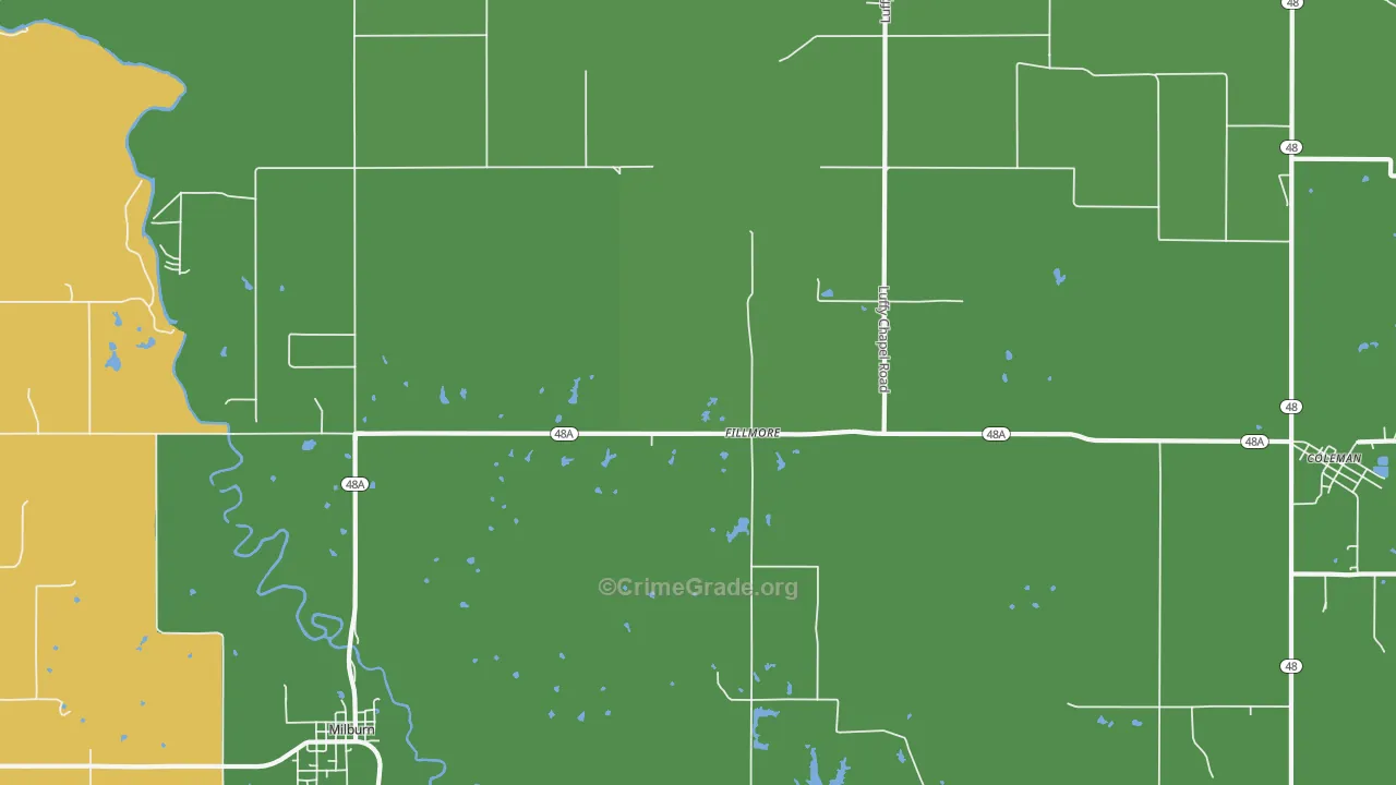Fillmore, OK Map of Vandalism Rates