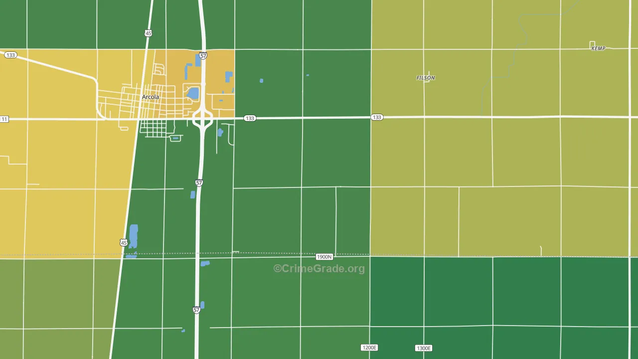 Filson, IL Map of Vandalism Rates