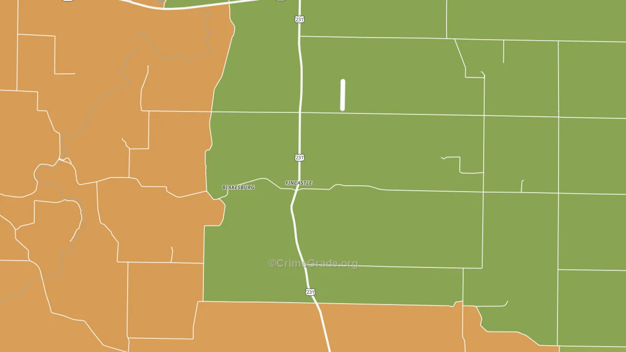 Fincastle, IN Map of Vandalism Rates