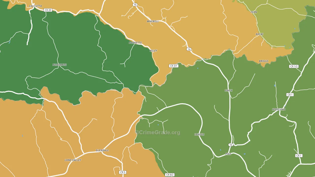 Finch, WV Map of Vandalism Rates