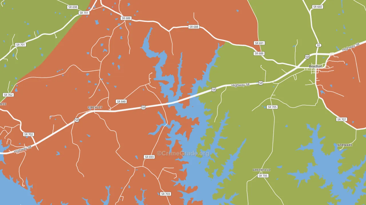 Finchley, VA Map of Vandalism Rates
