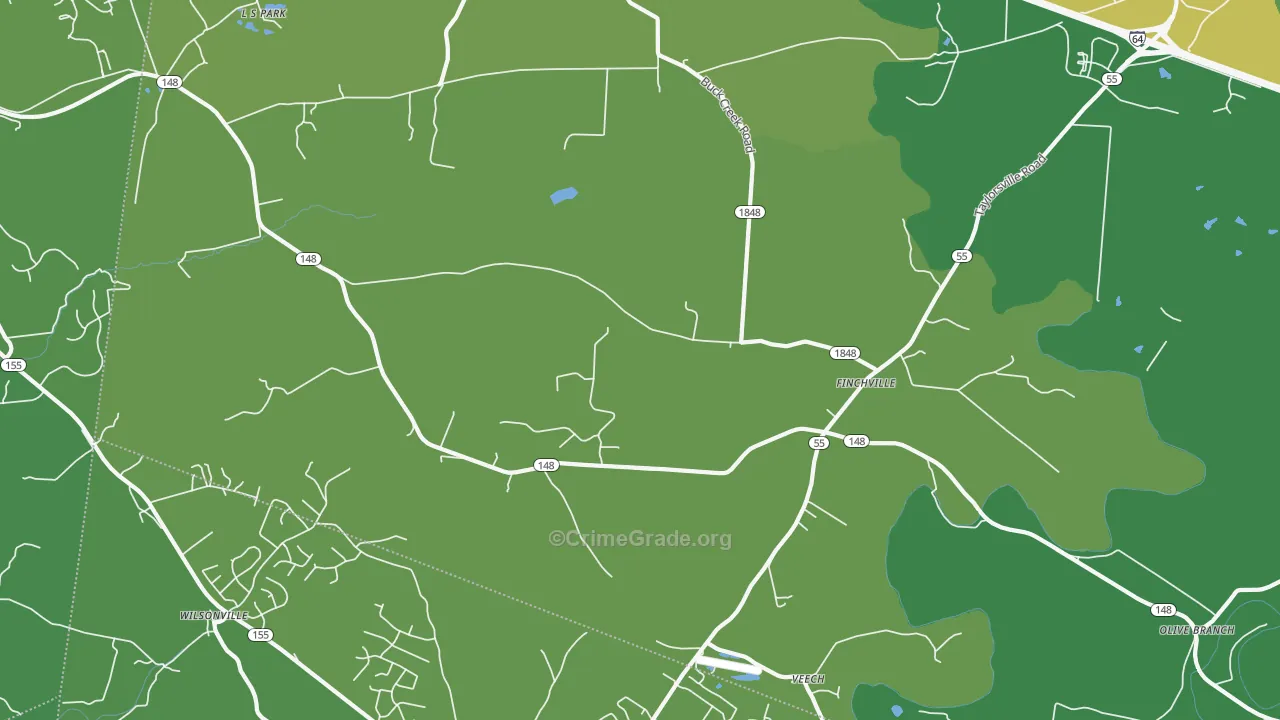 Finchville, KY Map of Vandalism Rates