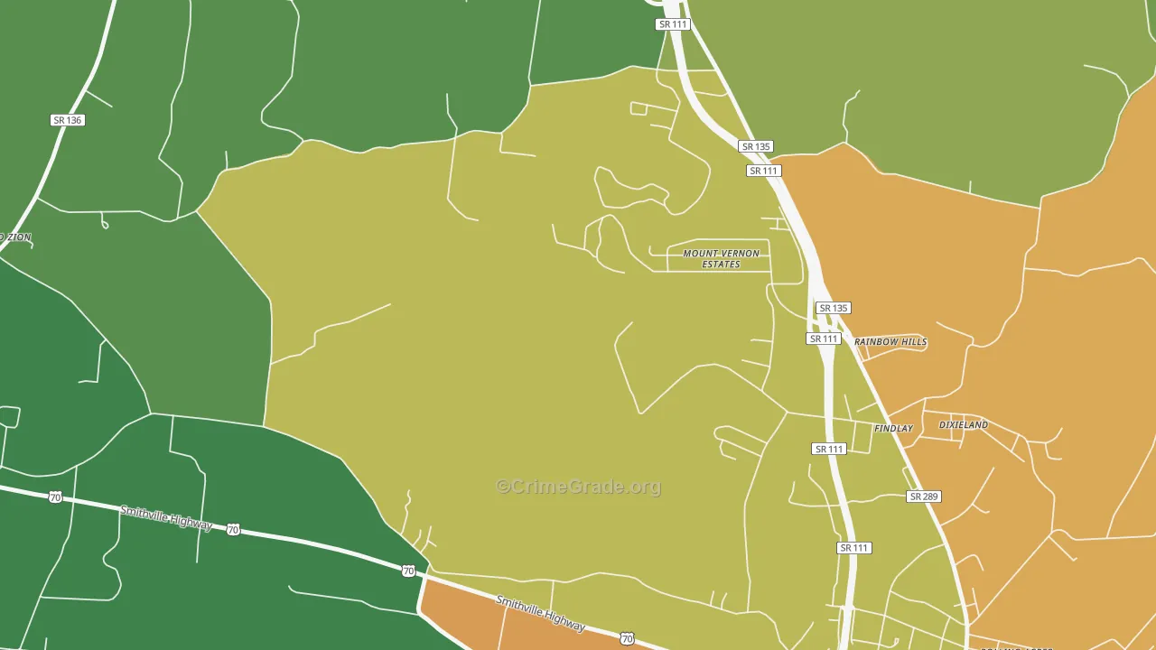 Findlay, TN Map of Vandalism Rates