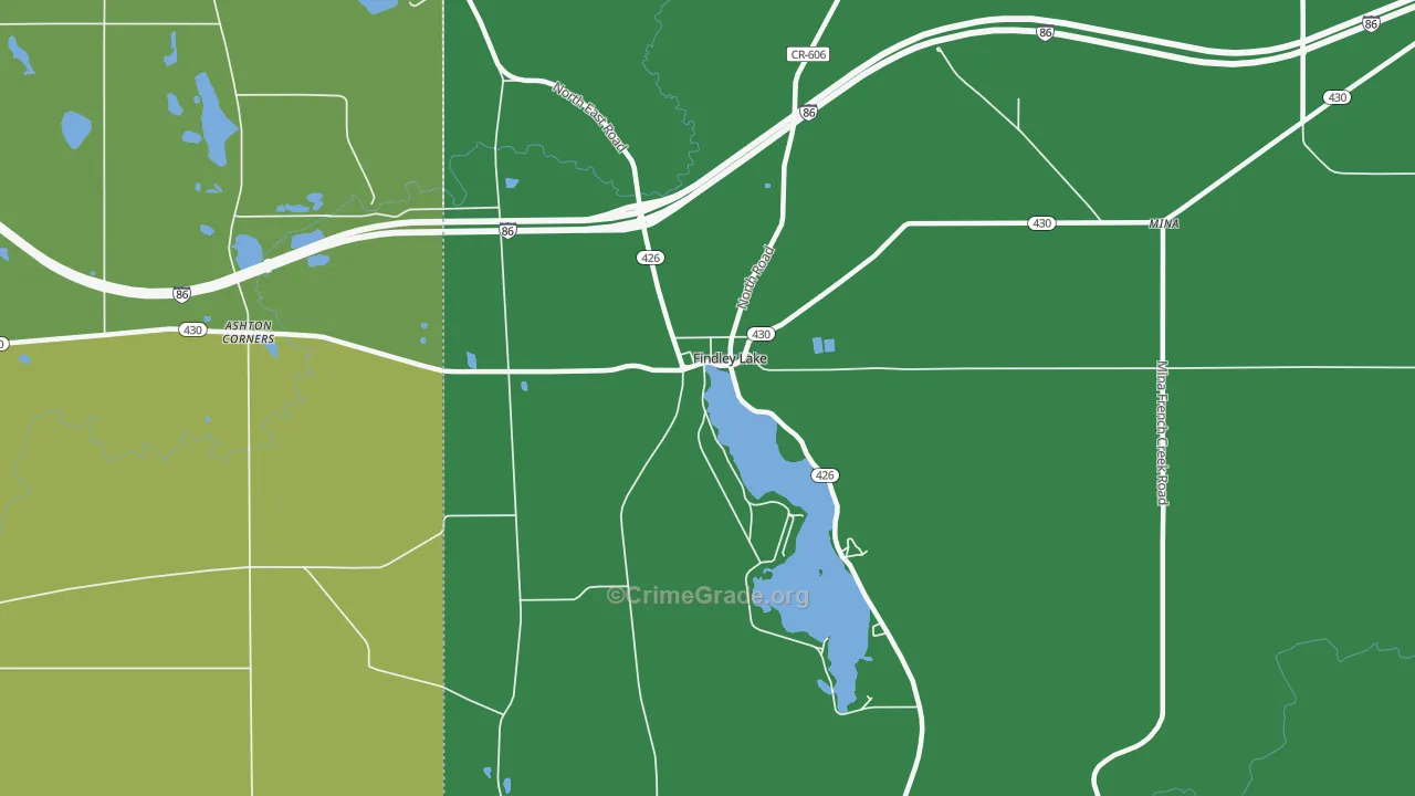 Findley Lake, NY Map of Vandalism Rates