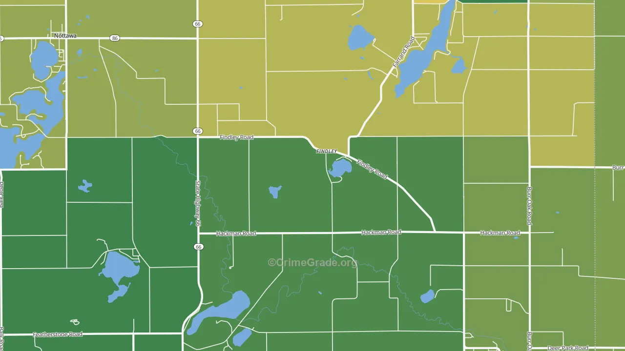 Findley, MI Map of Vandalism Rates