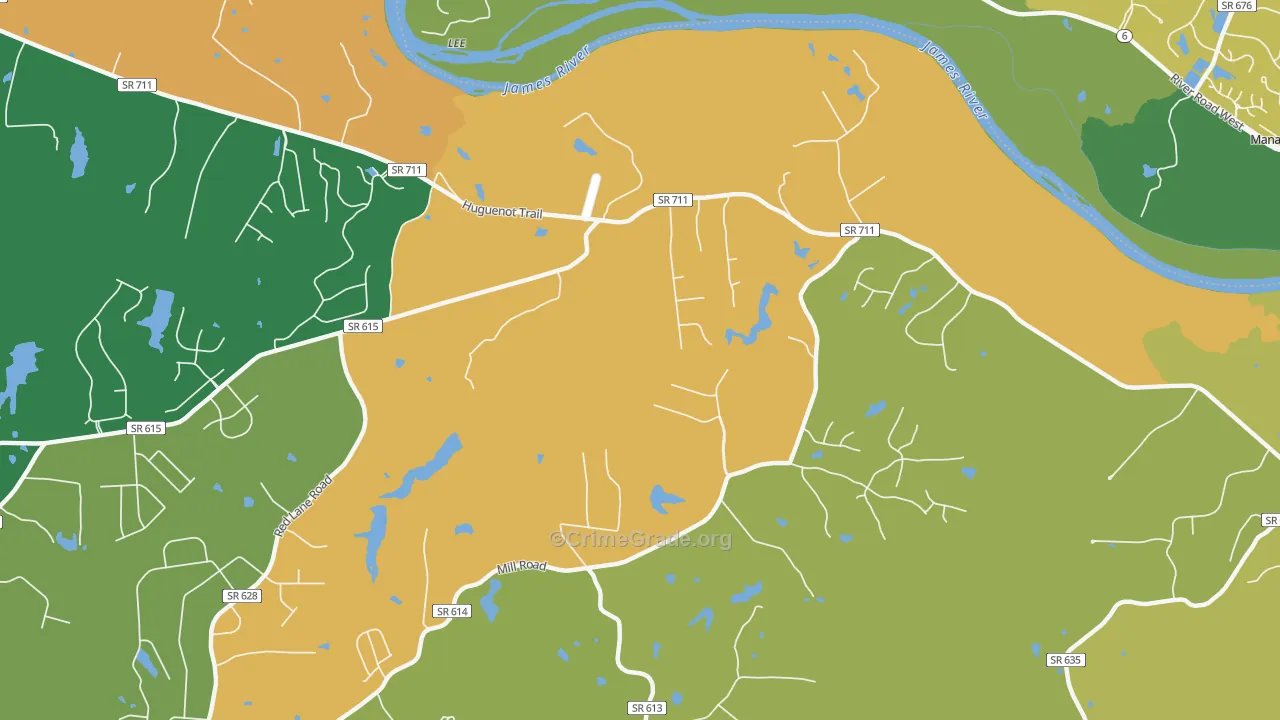 Fine Creek Mills, VA Map of Vandalism Rates