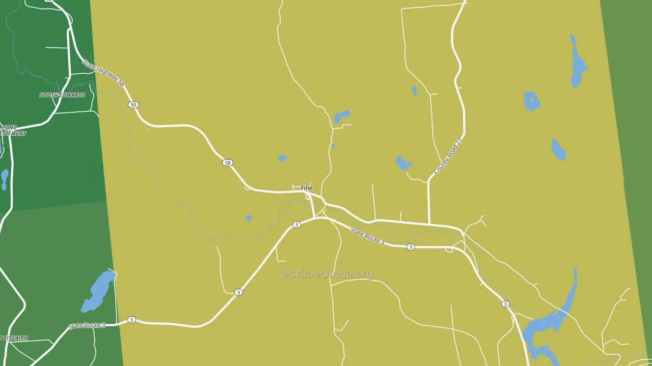 Fine, NY Map of Vandalism Rates