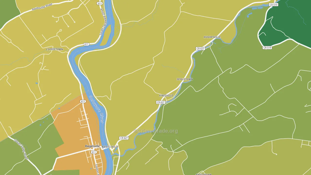 Finesville, NJ Map of Vandalism Rates
