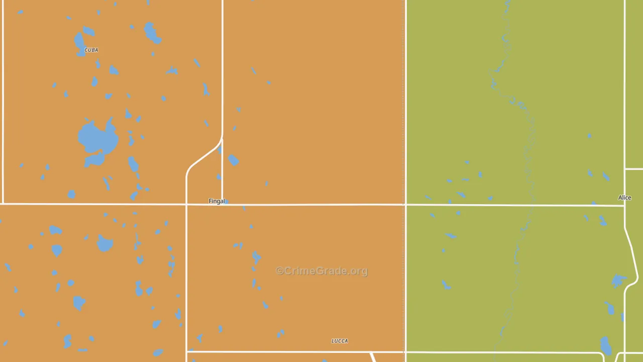 Fingal, ND Map of Vandalism Rates