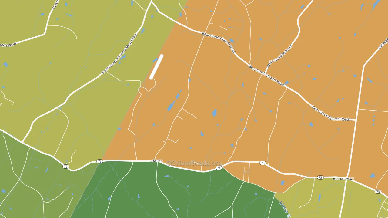 Finger, NC Map of Vandalism Rates