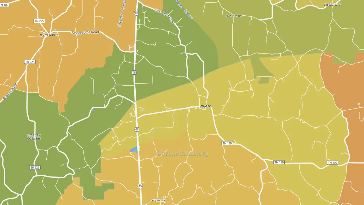 Finger, TN Map of Vandalism Rates