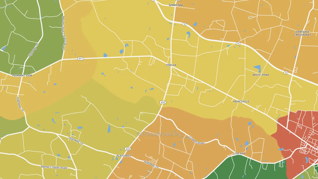 Finklea, SC Map of Vandalism Rates