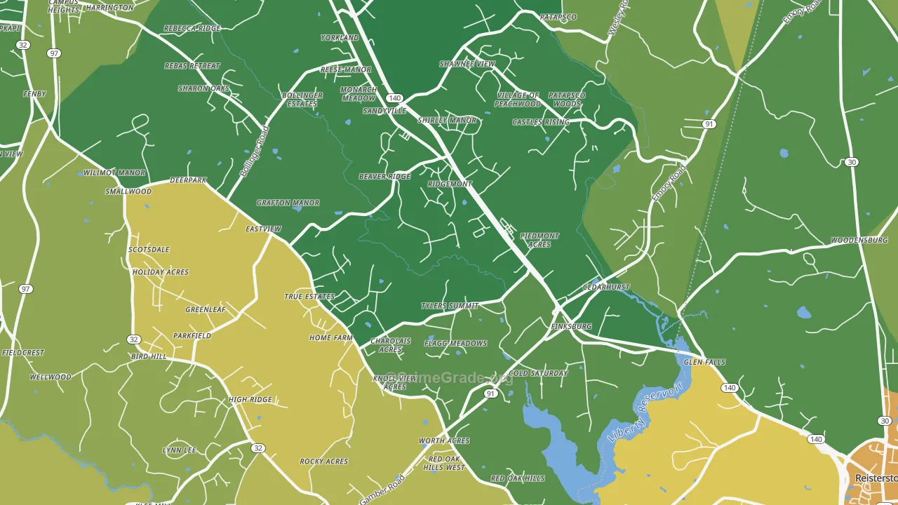Finksburg, MD Map of Vandalism Rates
