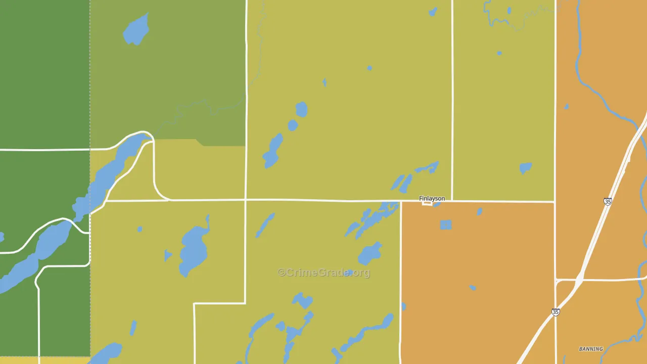 Finlayson, MN Map of Vandalism Rates