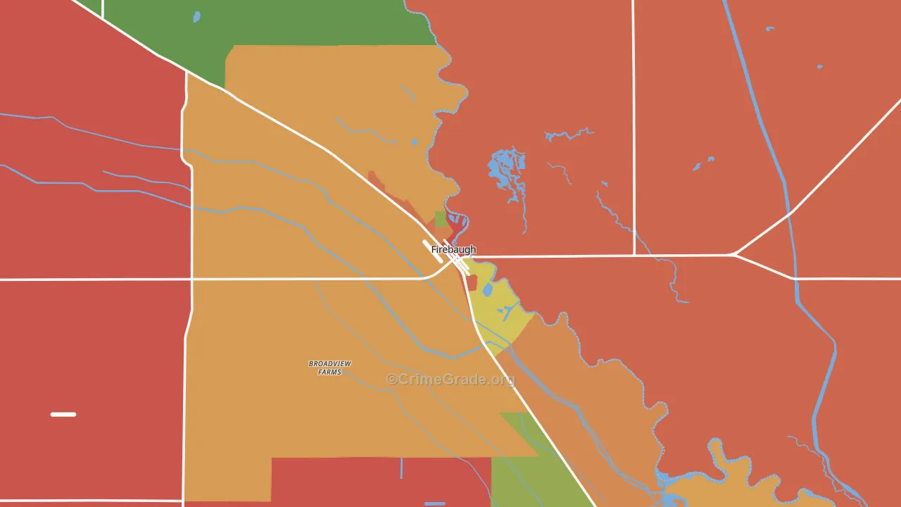 Firebaugh, CA Map of Vandalism Rates