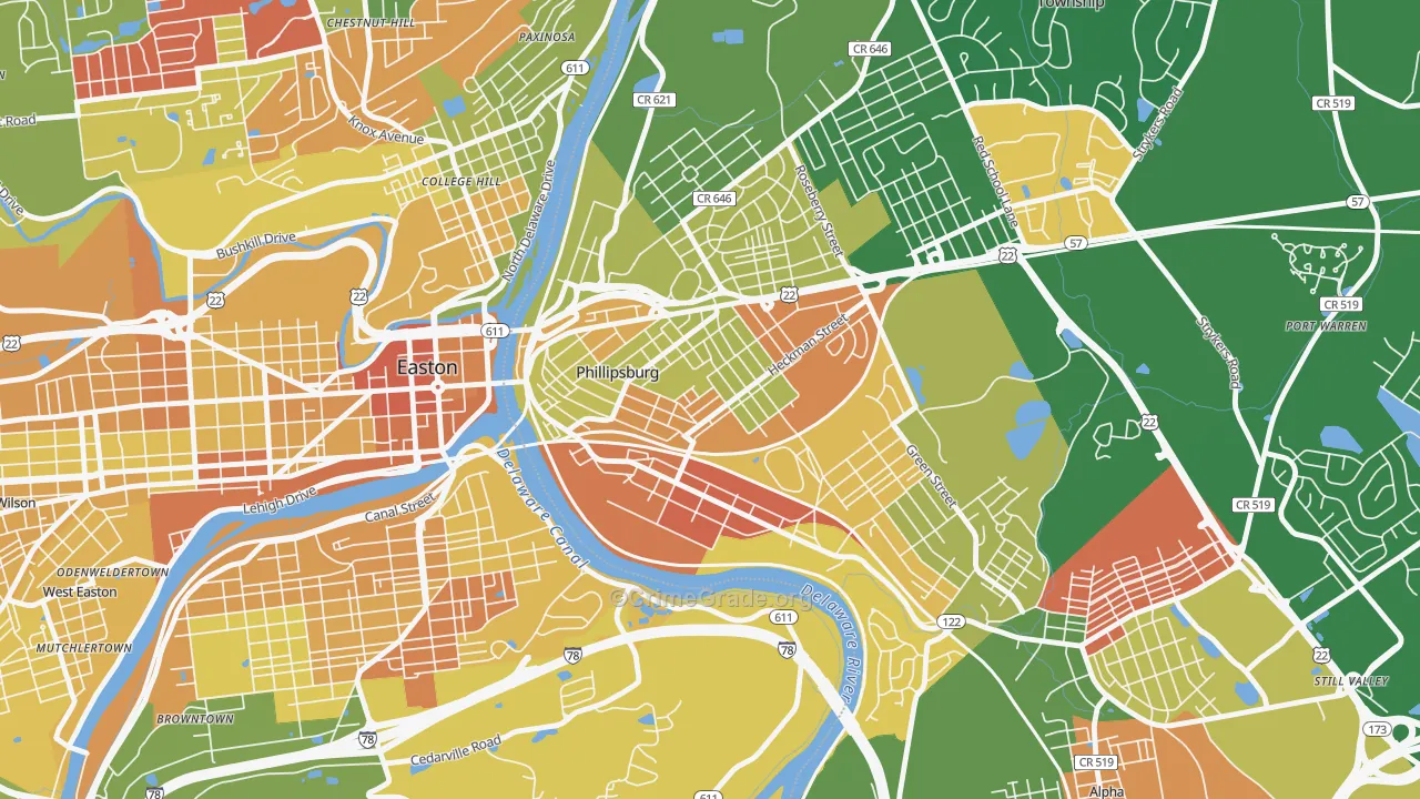 Firthtown, Phillipsburg, NJ Map of Vandalism Rates