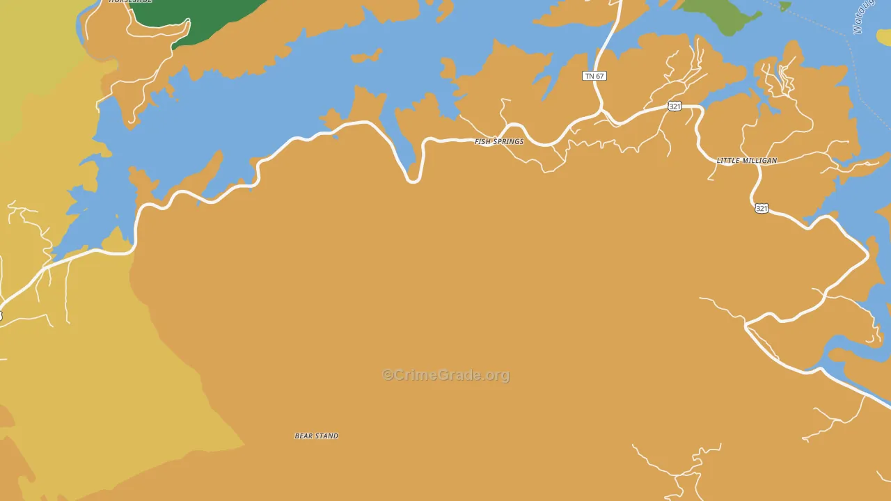 Fish Springs, TN Map of Vandalism Rates